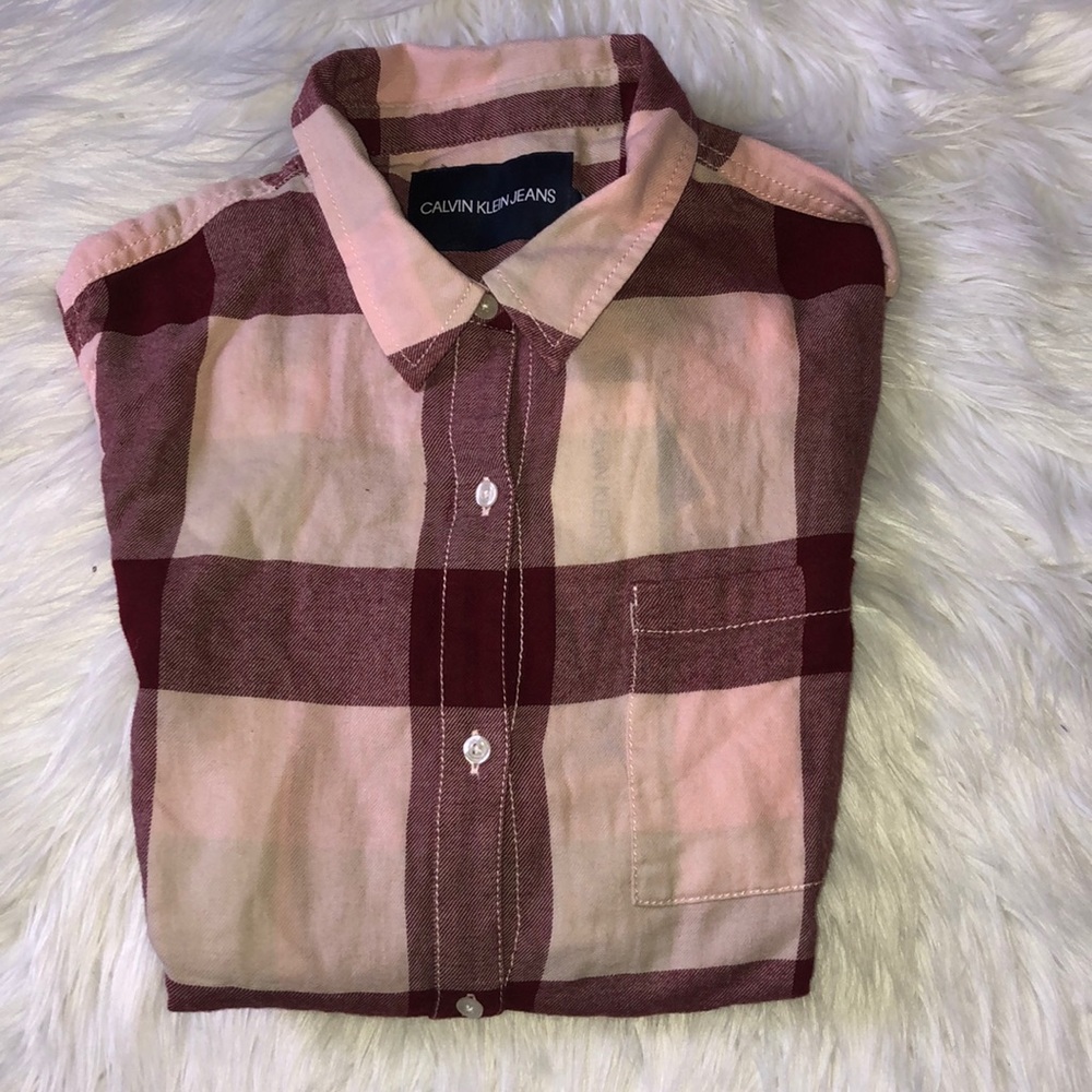 Calvin Klein plaid button down